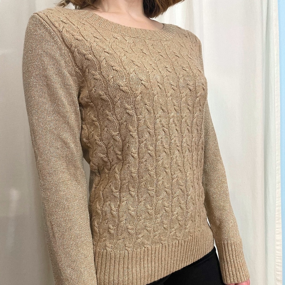 Banana Republic Tan Shimmer Sweater